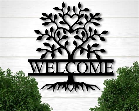 Metal Welcome Sign Metal Wall Art- OGMWS01 - Olive And Gray
