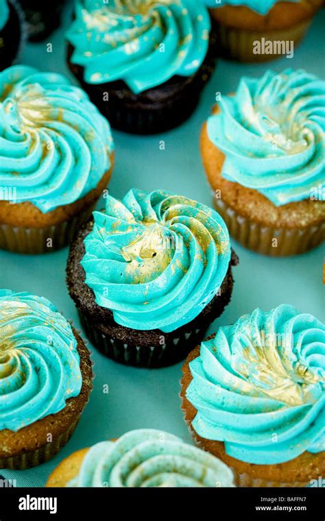 Cupcake Wedding Cupcakes Blue Teal Green Gold Color Chocolate