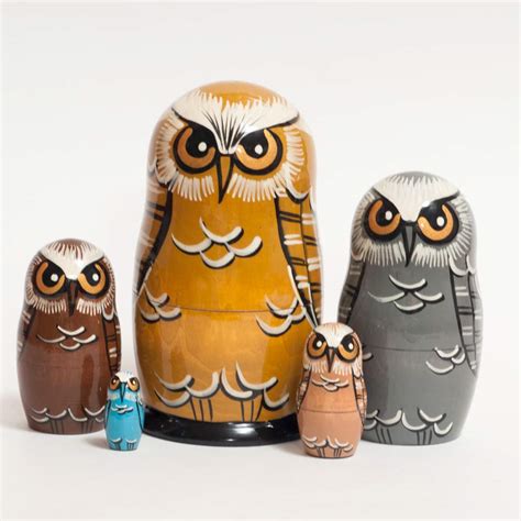 Matryoshka Doll Brown Owl Owl Matrioshka Doll Stacking Dolls Owls