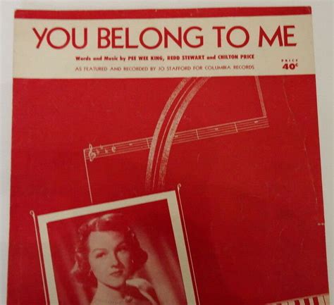 You Belong To Me Vintage 1950s Sheet Music 1952 Jo Stafford Etsy