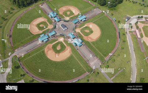 Baseball Fields at Laurel Acres Park in Mount Laurel, NJ Stock Photo