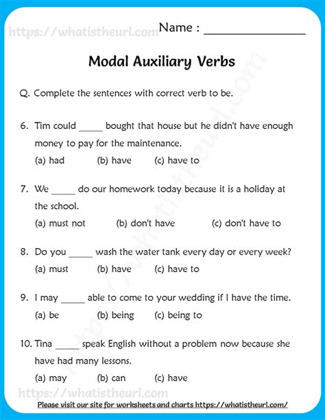 Free Printable Worksheets On Modals
