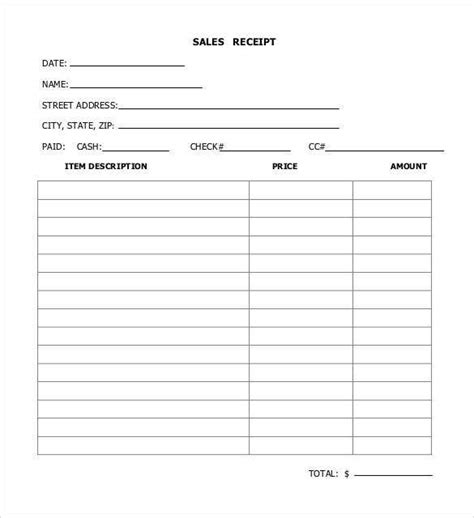 Check spelling or type a new query. Sales Receipt Template | 16+ Free Printable Word, Excel ...