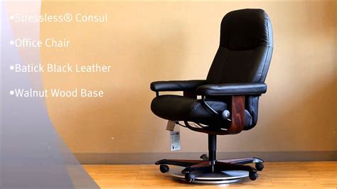 Featuring the plus™ system of the stressless line, now in an office chair. Stressless Consul Office Chair in Batick Black Leather and ...