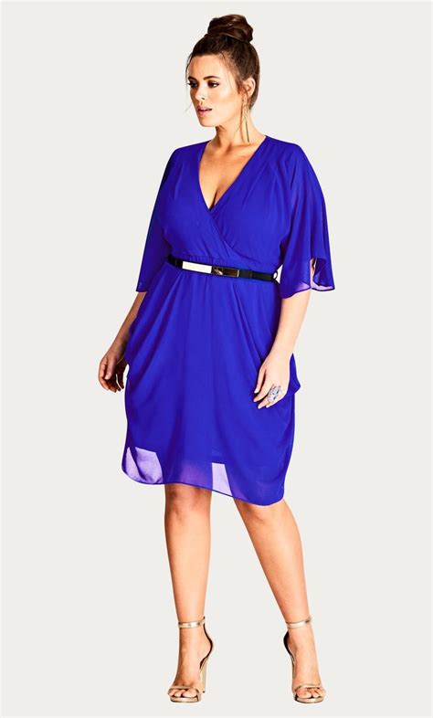 Plus size brides prove doesn t matter. Draped Faux Wrap Dress - Ultra Blue | Plus size wedding ...