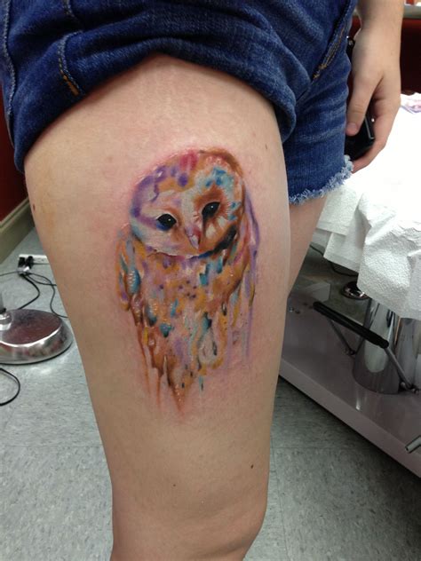 Watercolor Tattoo Owl