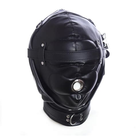 Leather Sensory Deprivation Hood Gimp Maskpadded Blindfold Fetish