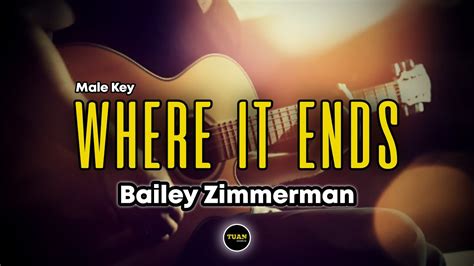 Bailey Zimmerman Where It Ends Karaoke Instrumental Lyrics Youtube