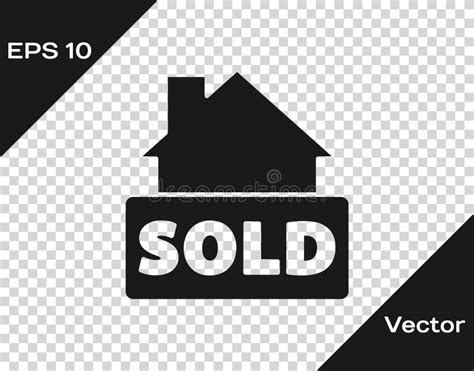 Black Hanging Sign With Text Sold Icon Isolated On Transparent