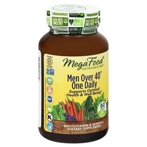 Men Over 40 One Daily Tablets Multivitamin And Mineral Megafood 60