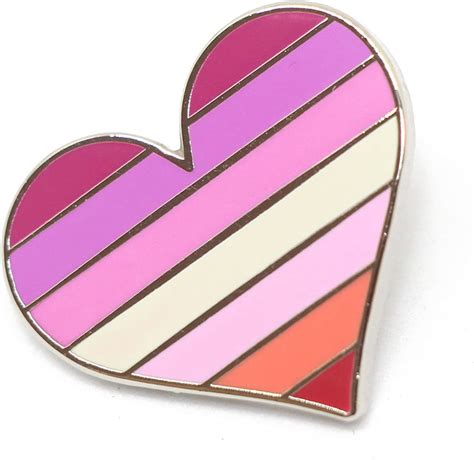 Amazon Lesbian Pride Pin Flag LGBTQ Gay Heart Flag Lapel Pin
