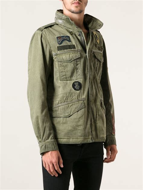 Diesel Military Applique Jacket In Green For Men Lyst