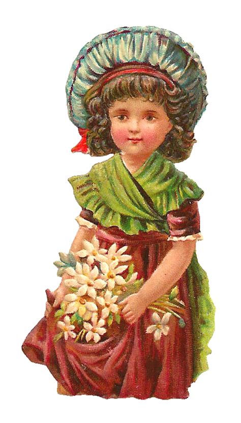 Antique Images: Free Antique Graphic: Victorian Scrap of Girl Holding ...