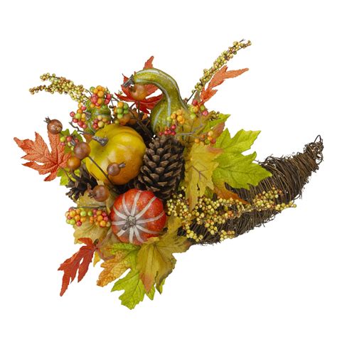18 Autumn Harvest Gourds And Maple Leaf Cornucopia Decoration