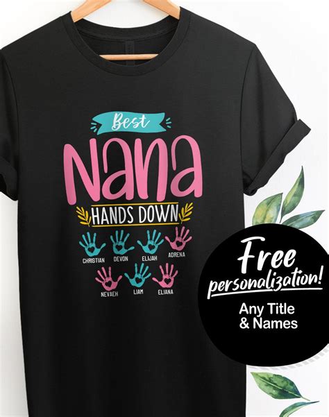 Personalized Best Nana Tshirt T For Nana Shirt Grandma Etsy