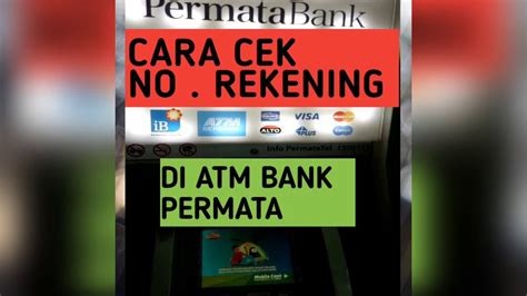Cek identitas lewat no rekening bank adin blog: cara cek NO. REKENING DI ATM BANK PERMATA - YouTube