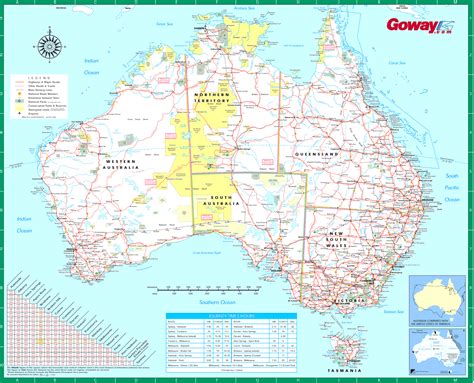 Large Detailed Road Map Of Australia Australia Large Detailed Road Map