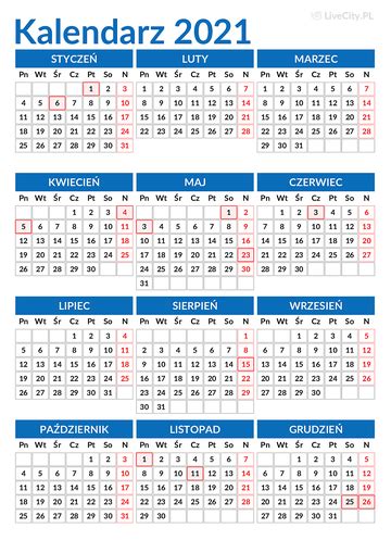 Kalendarz 2021 Do Druku Za Darmo Pdf I 
