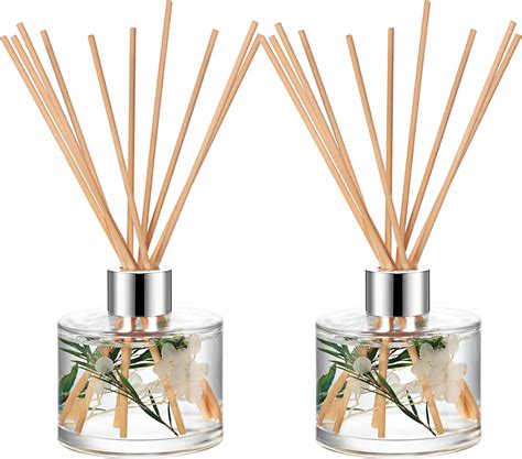Rtteri 2 Reed Diffuser Sets Flower Oil Diffuser Sticks With Refill Empty 5oz