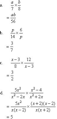 Multiplication of Algebraic Fractions