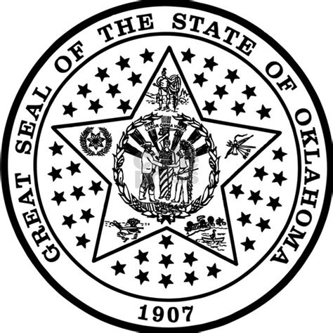 Seal Of Oklahoma 1907 Square Sticker 3 X 3 Square Sticker 3 X 3 By