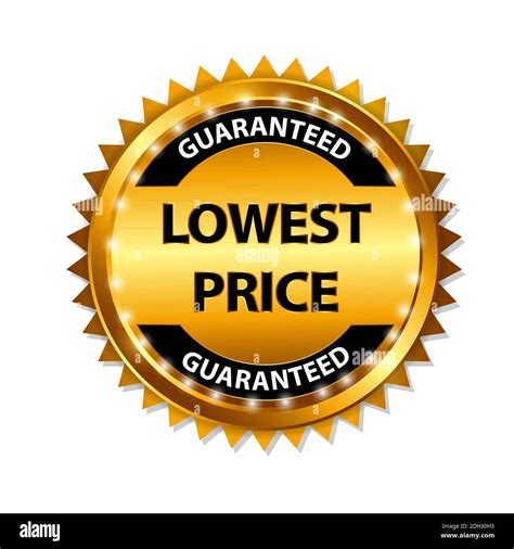 Lowest Price Guarantee Gold Label Sign Template Illustration Stock
