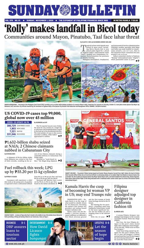 Manila Bulletin November 01 2020 Newspaper Get Your Digital Subscription