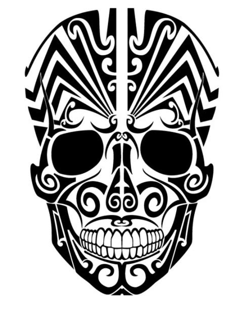 Free Vector Tribal Skull Tattoo From Frontal View