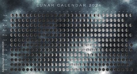 Lunar Calendar 2024 Northern Hemisphere Stock Photo Adobe Stock