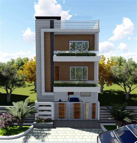 Low budget home plan 6×11 meter with 3 bedrooms. 10 Awesome House Design For Low Budget Duplex House - ADC India