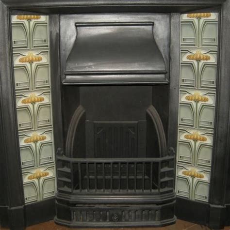 Stylised Art Nouveau Fireplace Tiles Ref Set Pilgrim Tiles