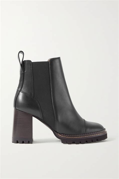 Black Mallory Leather Chelsea Boots See By ChloÉ Net A Porter