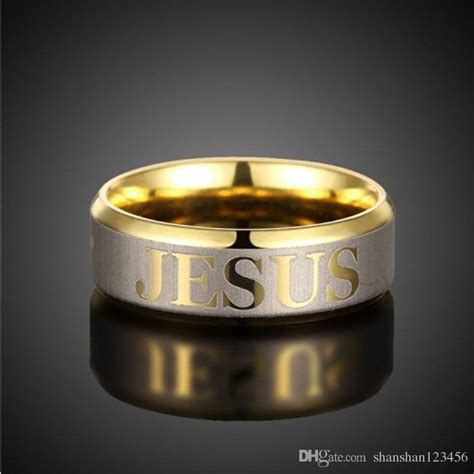 316l Stainless Steel Christian Jesus Ring Gold Rings Tail Finger Rings