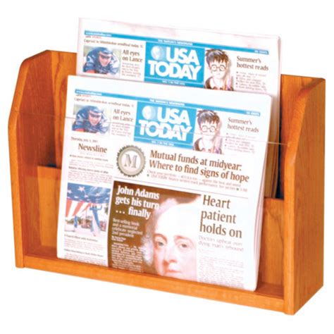 2 Pocket Newspaper Rack Newspaper Display Diy Magazine Holder