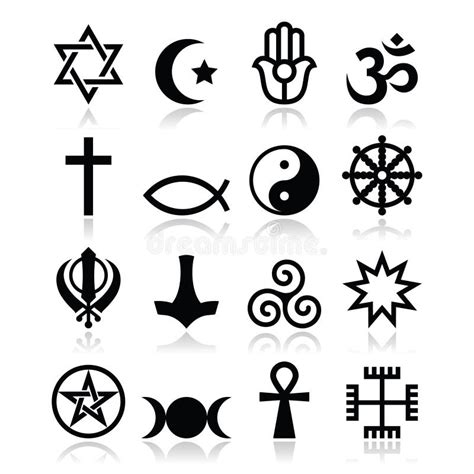 Religion Of The World Symbols Icons Set Stock Illustration