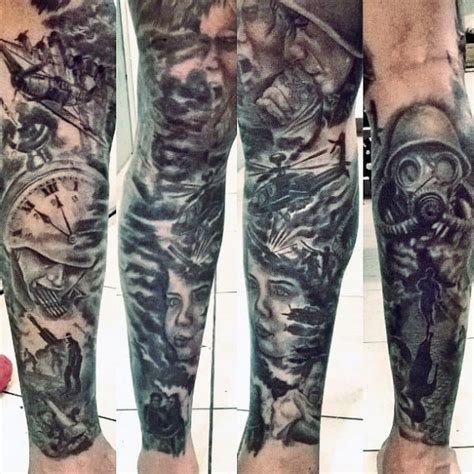 In the past decade, many tattoo enthusiasts have come up with brilliant patriotic designs for tattoos. 100 Military Tattoos For Men - Memorial War Solider Designs