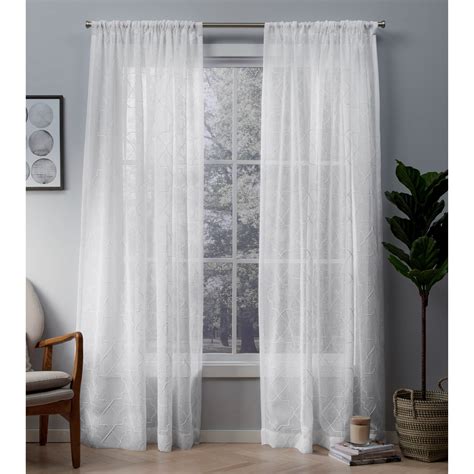 exclusive home curtains 2 pack cali embroidered sheer rod pocket curtain panels