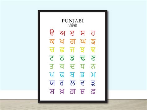 Rainbow Gurmukhi Alphabet Sikh Punjabi Playroom Decor Printable