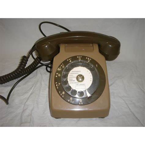 Ancien Téléphone Ptt à Cadran Gris Et Vert De 1970 Selency