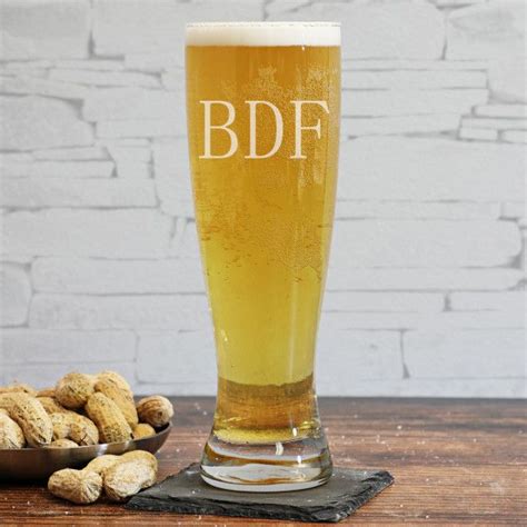 Personalized Monogrammed Beer Pilsner Glass 16oz Forallts