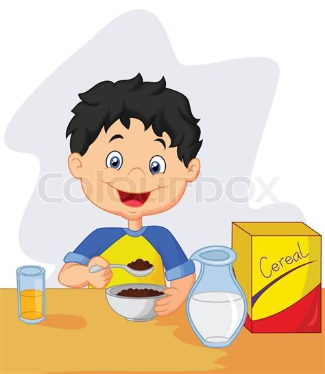 Cartoon Picture Of Child Eating Breakfast Healthy Food Recipes