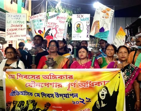 kolkata activists and sex workers participate candle march