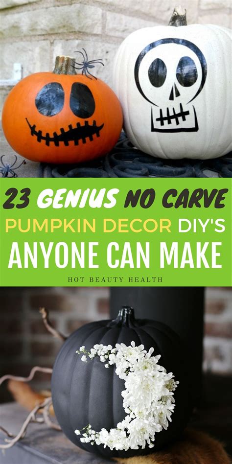 23 no carve pumpkin decorating ideas that are totally doable pumpkin decorating no carve