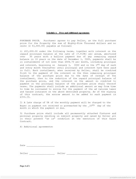Free Contract For Deed Form Printable Real Estate Forms