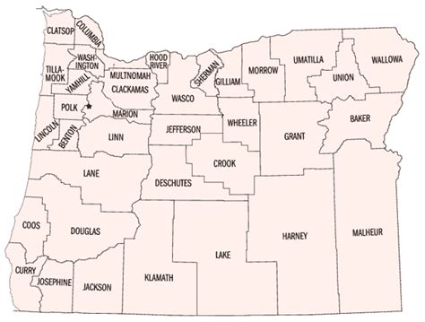 Oregon Zip Code Map By County