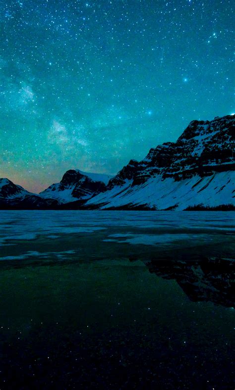 Download 1280x2120 Wallpaper Milky Way Starry Sky Night Bow Lake