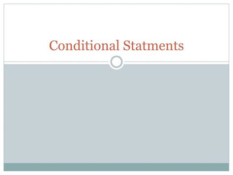 Ppt Conditional Statments Powerpoint Presentation Free Download Id