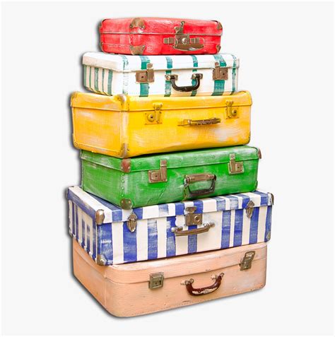 A Stack Of Luggage Stacked Suitcases Png Free Transparent Clipart