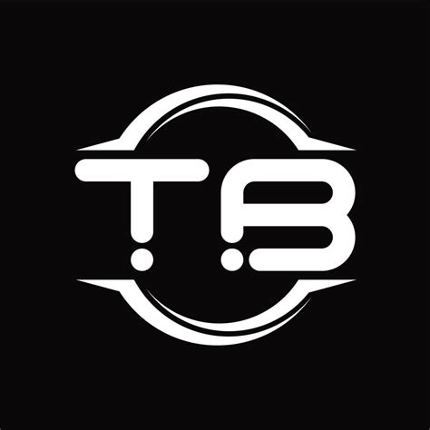 Tb Logo Monogram With Circle Rounded Slice Shape Design Template