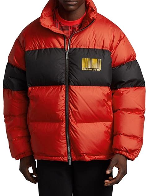 Shop Vtmnts Barcode Puffer Jacket Saks Fifth Avenue